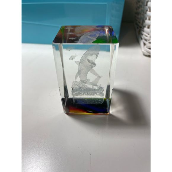 Clearwater Beach Shark Etched Paper Weight - Picture 1 of 6